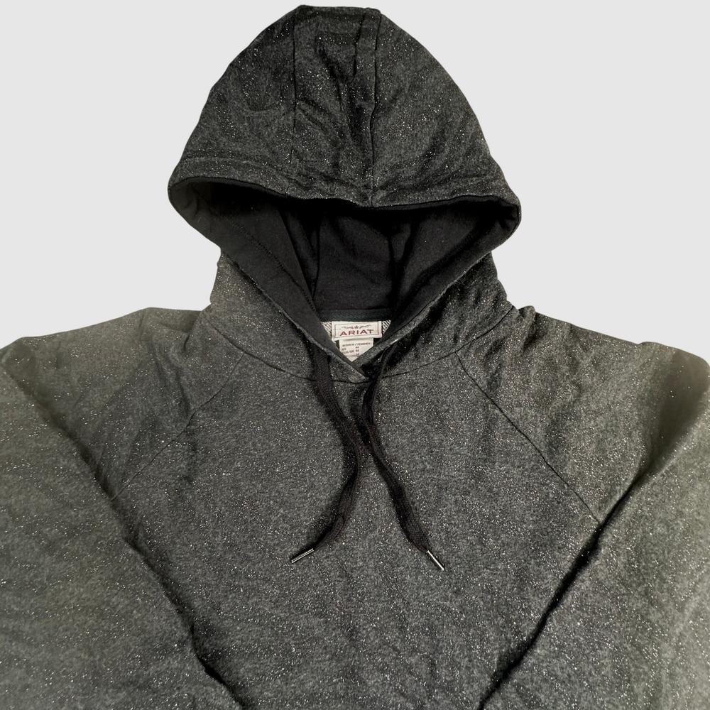 NWOT Ariat Womens Medium‎ Animal Instincts Crew Sweatshirt Hoodie Black Glitter